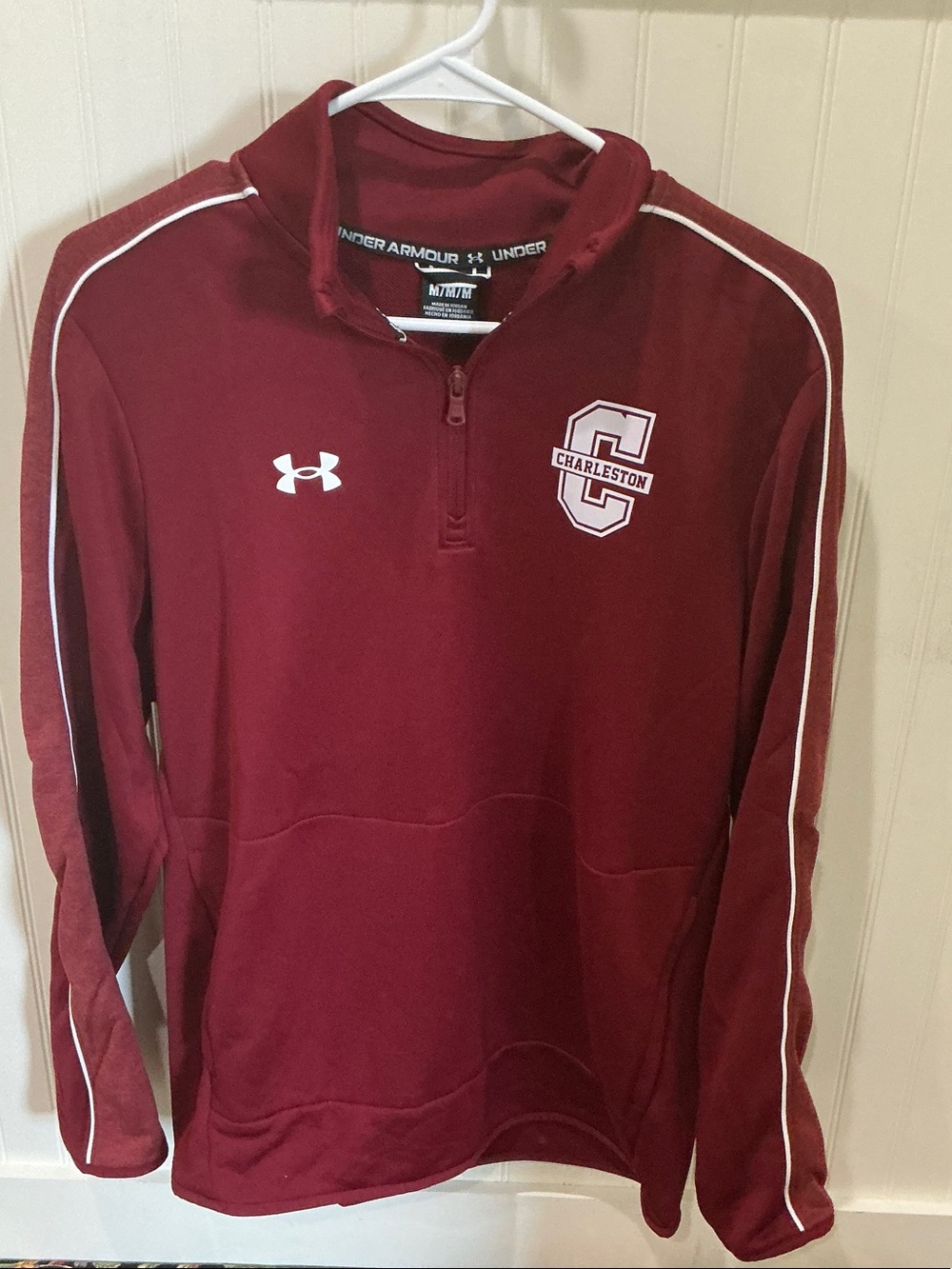 Under Armour Maroon College of Charleston Quarter-Zip Pullover with White Accent